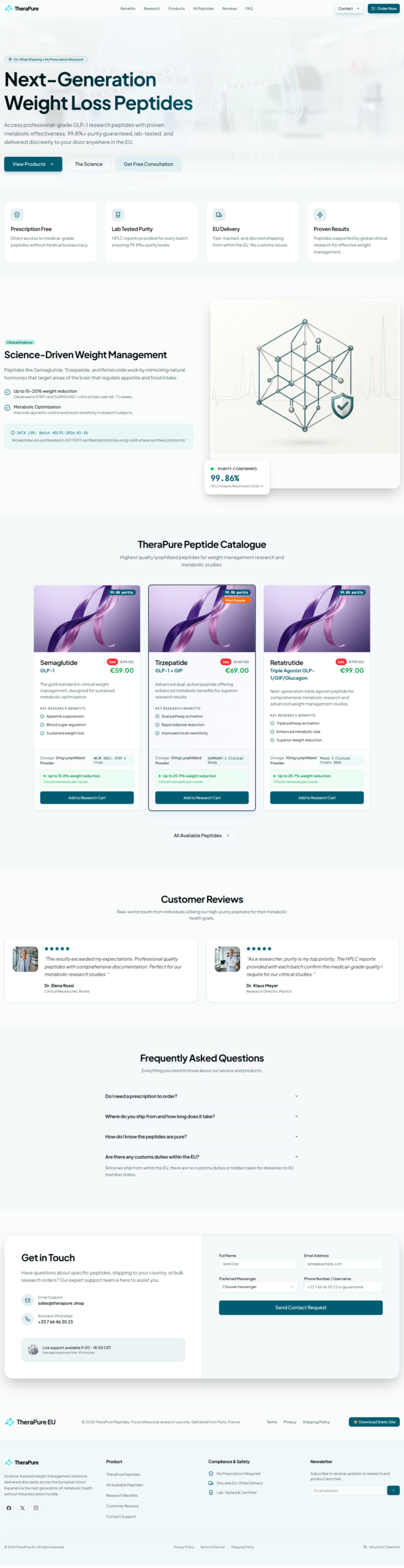 WeightLossPeptides eCommerce Website